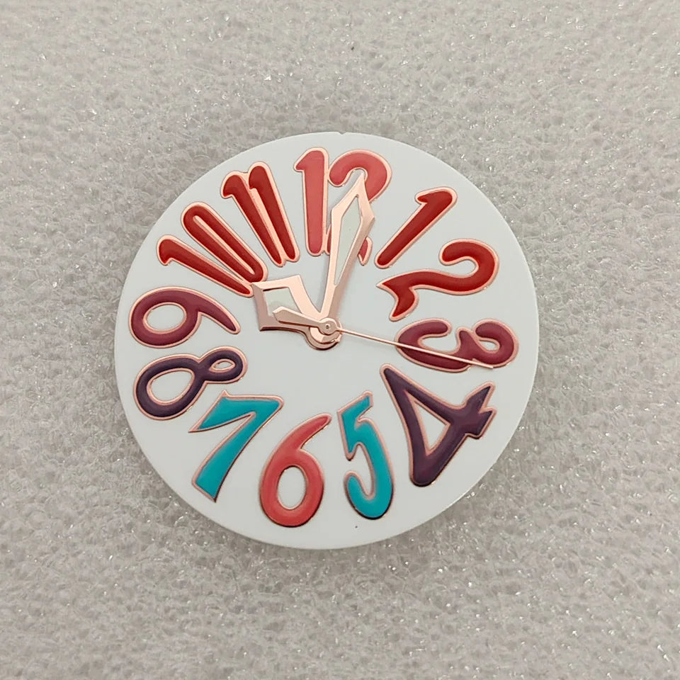 33.2mm Enamel Literal Dial 40mm Steel Watch Case and Strap Set for NH35 / NH36