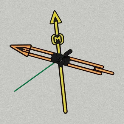 Modified Green Luminous Orange-Yellow Watch Hands for NH35/NH36/4R/7S Movement