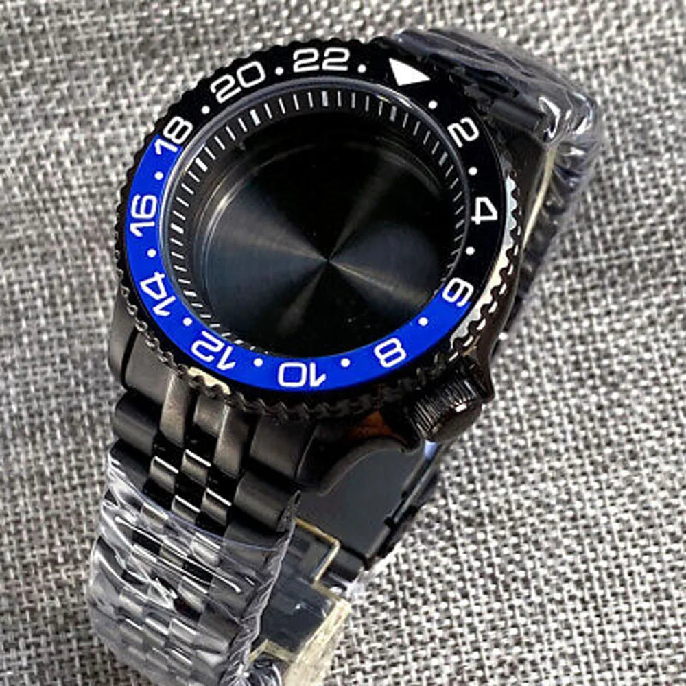 20ATM 42mm Sapphire Glass Black PVD Watch Case Fit SKX 007 NH34 NH35 NH36 2824