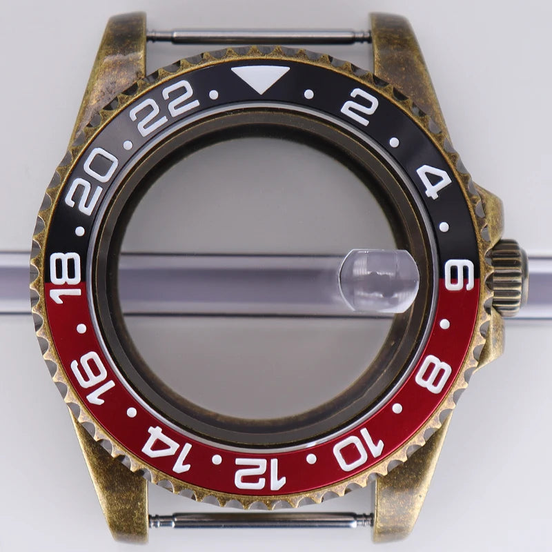 40mm Bronze SUB Watch Case Bezel For NH35/36 GMT NH34/38 4R36 Sapphire Crystal