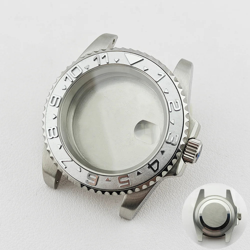 40.5MM Watch Case Single Day Calendar Window BGW9 Blue Luminous Bezel For NH35