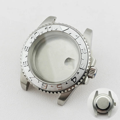 40.5MM Watch Case Single Day Calendar Window BGW9 Blue Luminous Bezel For NH35