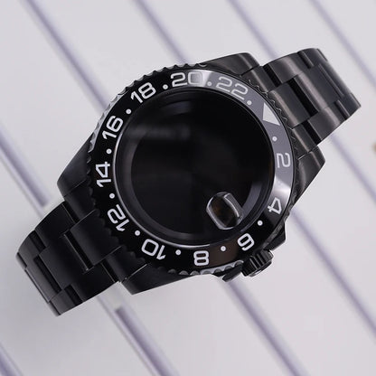 40mm PVD Watch Case Strap For NH34/35/36 GMT Eta2824 Miyota8215 Sapphire Crystal