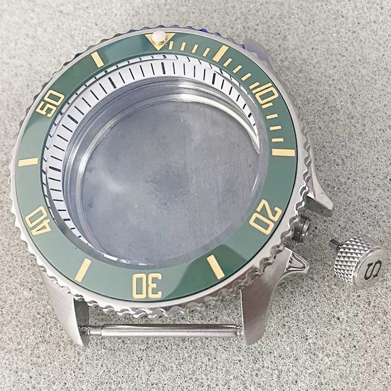 316L Steel 41.5mm 3.8 SKX007 SUB GMT 1-11 Bezel+Ring Watch Case Fit NH35/NH36