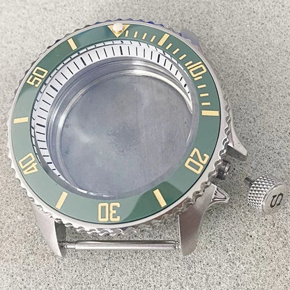 316L Steel 41.5mm 3.8 SKX007 SUB GMT 1-11 Bezel+Ring Watch Case Fit NH35/NH36