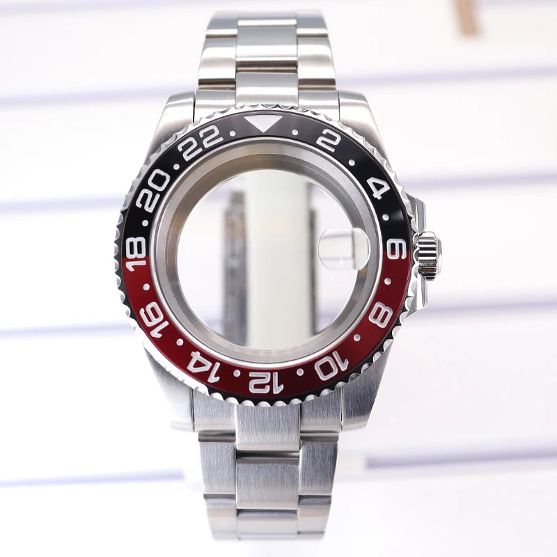 Silver 40mm Diver Case Sapphire  For NH35 NH36 NH34 NH38 Miyota 8215 Eta 2824