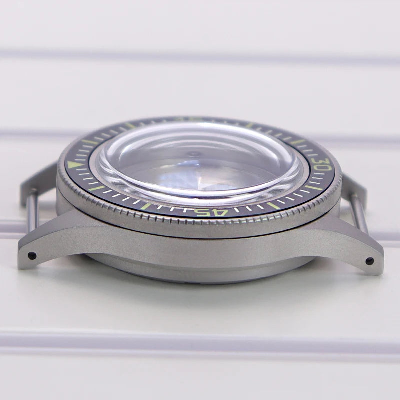 40mm Blasting Sand Cases Luminous Bezel Bubble Sapphire Fit NH35 NH36 NH38 4R36