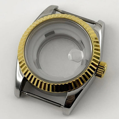 31MM Ladies Round Polished Fluted Bezel Sapphire Crystal Watch Case for NH05/06