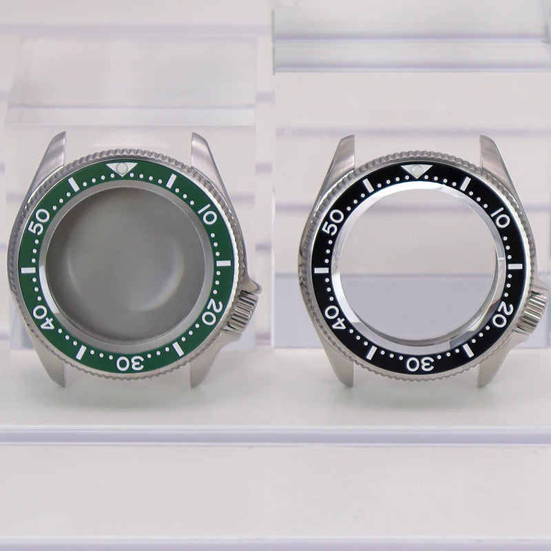 38mm Steel Watch Case Sapphire For Nh35 Nh36 Nh70 4R36 Multicolor Ceramic Bezel