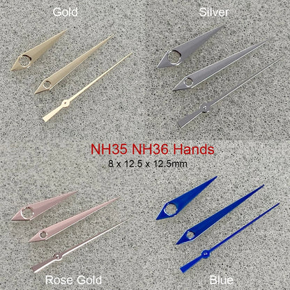 Polished Watch Hands for NH35/NH36/4R/7S Movement 3Pins