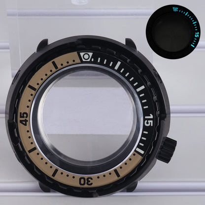 47mm Diver Watch Case Luminous Bezel For NH35 NH36 NH34 NH38 4R36 Tuna Can Mod