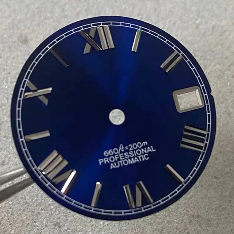 28.5mm NH35 Dial S Logo Dial Roman Numerals Dial For NH35/NH36 Vertical Lines