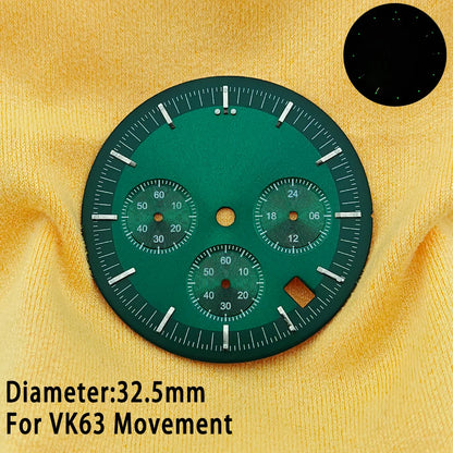 39.7mm Case 20mm Strap for VK63 Watch Head Silver Black Assembled Case Moon Case