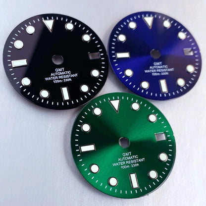 Sub Mod 29mm silver blue-green dial for NH34A automatic men's watch