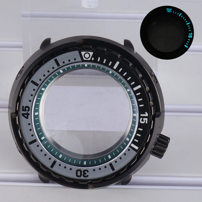 47mm Watch Case Sapphire Crystal For NH35/36 NH38 Modified Tuna Canned C3 Bezel