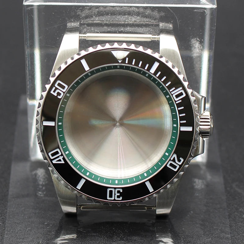 40mm Diver Watch Cases Ceramic Bezel Sapphire Glass For Sub NH35 NH36 NH34 NH38