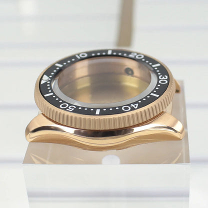 Rose Gold 38mm Watch Case Sapphire Glass Ceramic Bezel For NH35 NH36 4R36 NH35