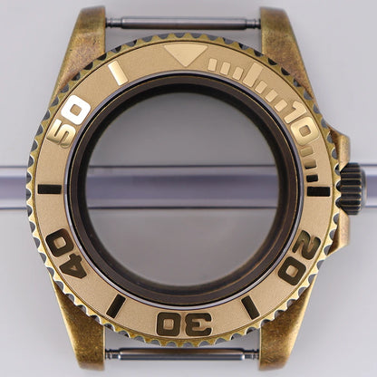 40mm Bronze SUB Watch Case Bezel For NH35/36 GMT NH34/38 4R36 Sapphire Crystal