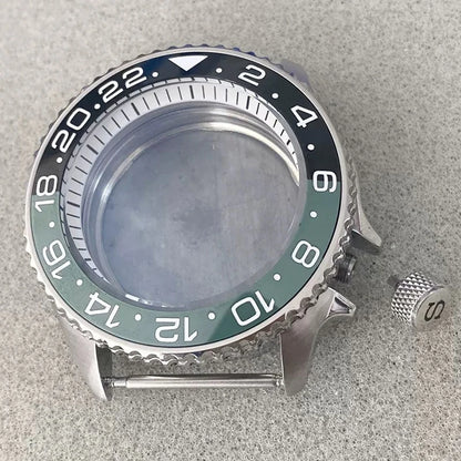 316L Steel 41.5mm 3.8 SKX007 SUB GMT 1-11 Bezel+Ring Watch Case Fit NH35/NH36