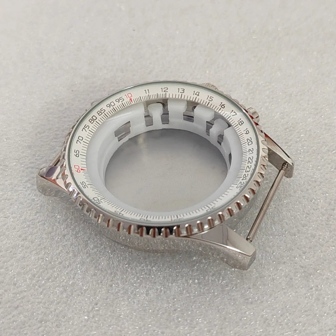 46.5mm Large Steel Watch Case Strap Set with Mineral Glass and Hands for VK63