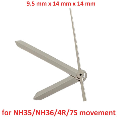 Silver Trim Polished Modified Watch Hands No Luminous for NH35 NH36 Movement