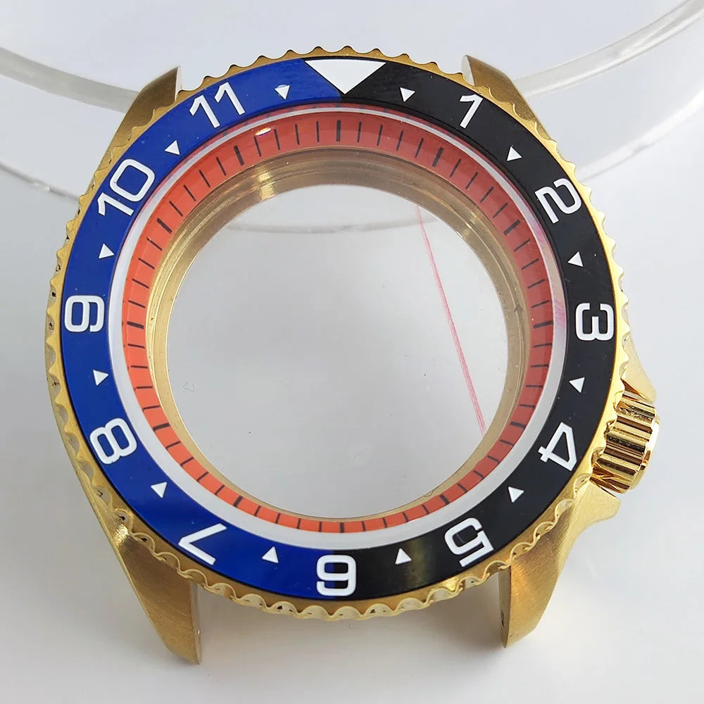 Plane Sapphire Glass Ceramic Bezel Stainless Steel Watch Case Fit NH 35 NH36 Movement High End Waterproof Watch Case