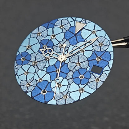 28.5mm Flower Texture with Skeleton Hands Watch Dial for NH35/NH36/4R/7S