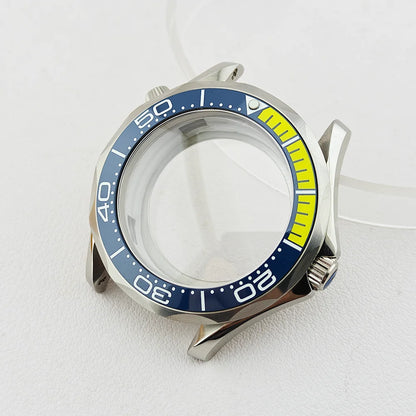 42MM Diving Watch Case Sapphire Glass Unidirectional Rotating Bezel For NH35