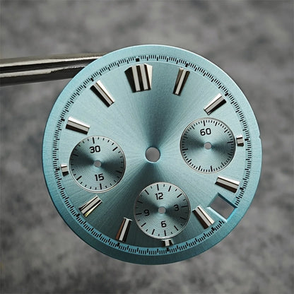 29.5mm Multicolor Watch Dial with Blue Luminous for VK63 Quartz Hand Movement