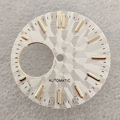 28.5mm Geometric Personalized Watch Dial Green Luminous Watch Face for NH38