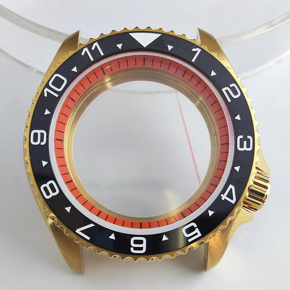 Plane Sapphire Glass Ceramic Bezel Stainless Steel Watch Case Fit NH 35 NH36 Movement High End Waterproof Watch Case