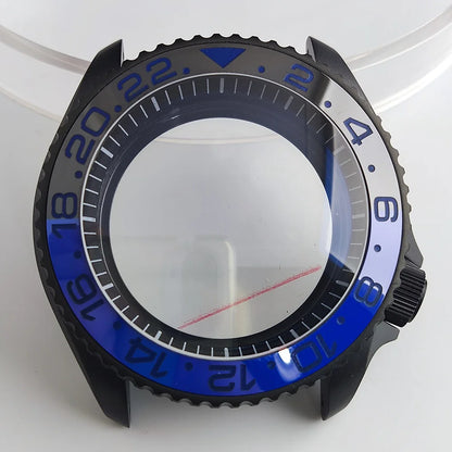 Case 41.5mm Convex Sapphire Glass Ceramic Bezel Stainless Steel Black Matte Waterproof Case Fit NH 35 NH36 Movement Case