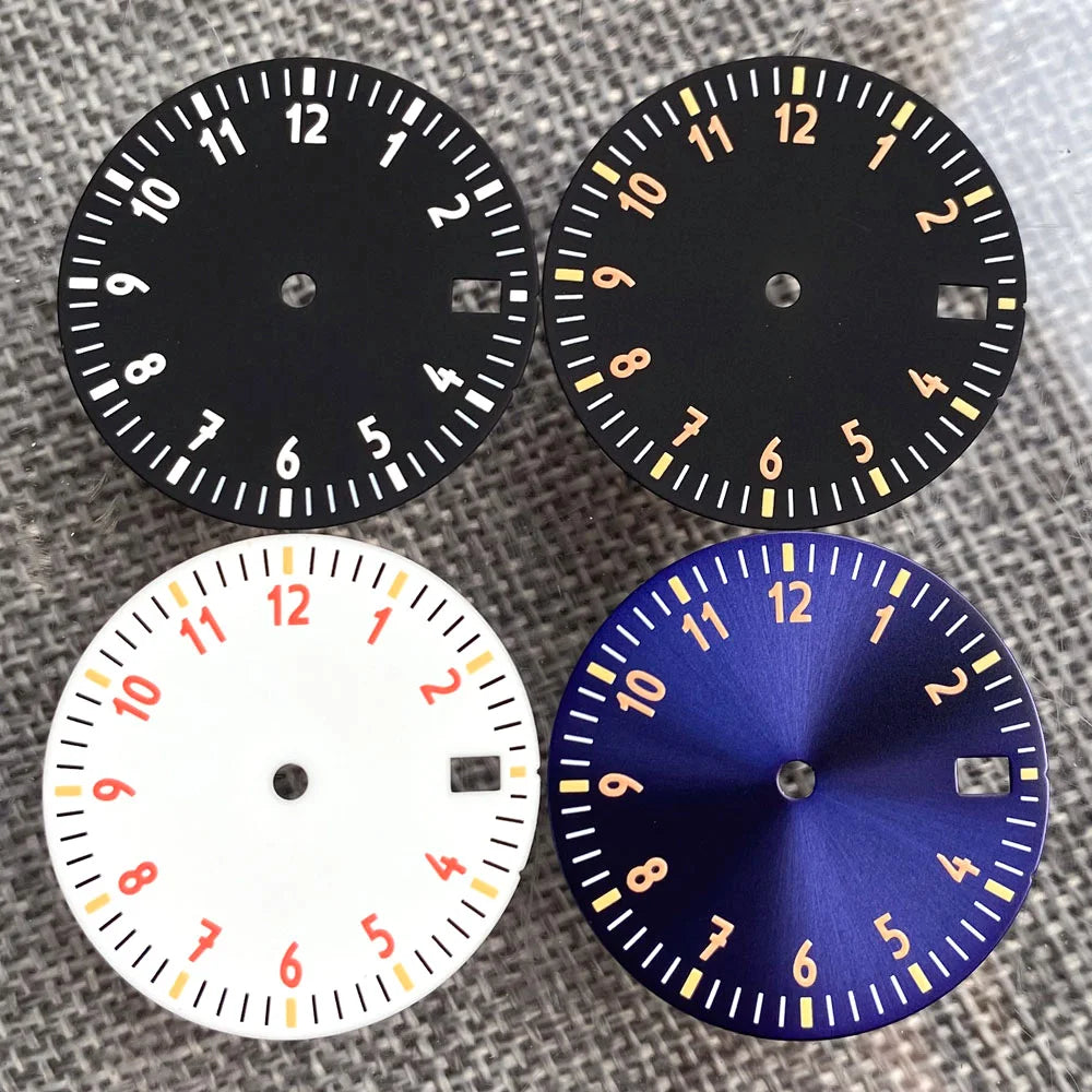 29mm sterile watch dial face with 12-hour numbers for NH35, NH36, ETA2824 movements, DG brand.