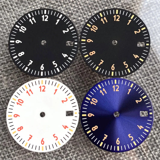 29mm sterile watch dial face with 12-hour numbers for NH35, NH36, ETA2824 movements, DG brand.