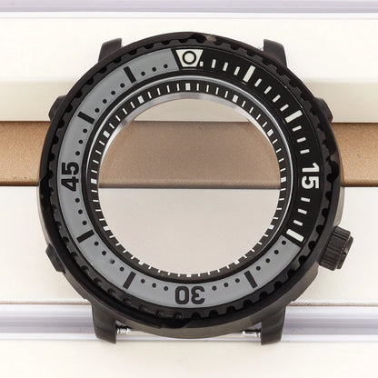 43mm Watch Case For NH34 NH35 NH36 NH38 Tuna Sapphire Crystal Luminous Bezel