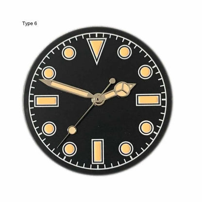 28.5mm Green Luminous Watch Dial + Watch Hands for NH35 NH36 Movement Modified