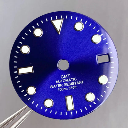 Sub Mod 29mm silver blue-green dial for NH34A automatic men's watch