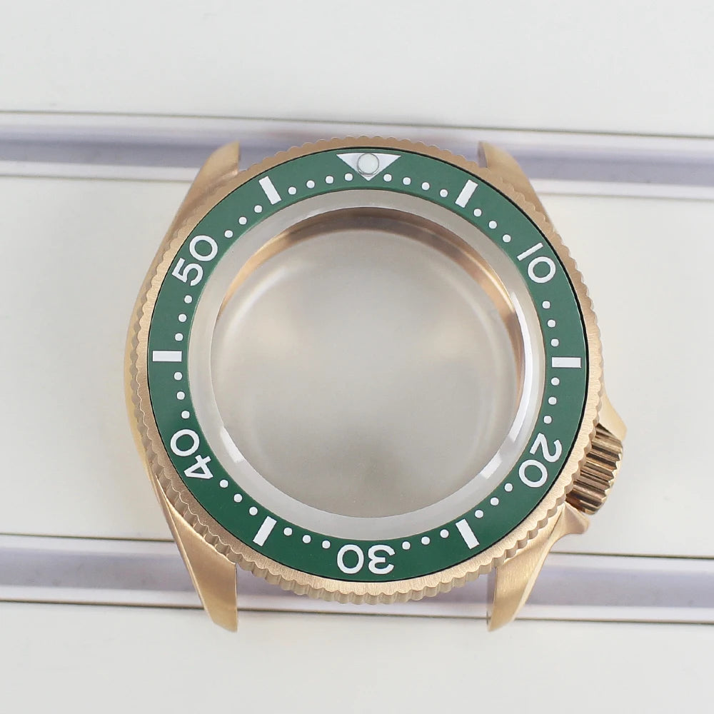 Rose Gold 38mm Watch Case Sapphire Glass Ceramic Bezel For NH35 NH36 4R36 NH35