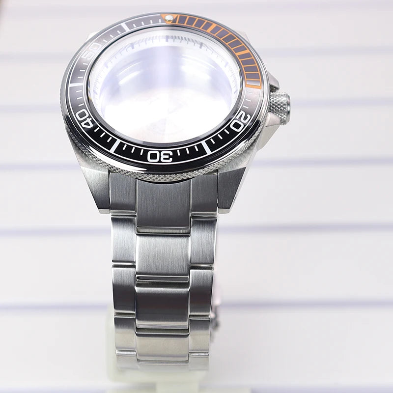 43.8mm Watch Case Sapphire Glass For NH35/36/38/34/70 Modified Samurai Diving