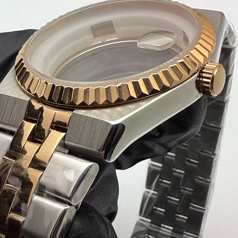 39.5mm Land-Dwellwe RG Case+Strap Sapphire Glass Luminou 33.8mm Dial Fit NH35