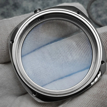 45mm 316L Steel Watch Carved Polished/Brushed Watch Case for ETA 6497/6498