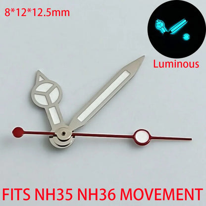 Watch Accessories Pointer NH 35 NH36 Hands Green/Blue Super Luminous Suitable For NH 35 NH36 Movement
