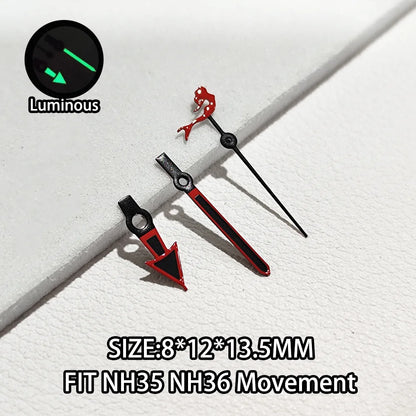 Watch Hands Luminous Suitable For NH35 NH36 Movement Personalized Second Hand