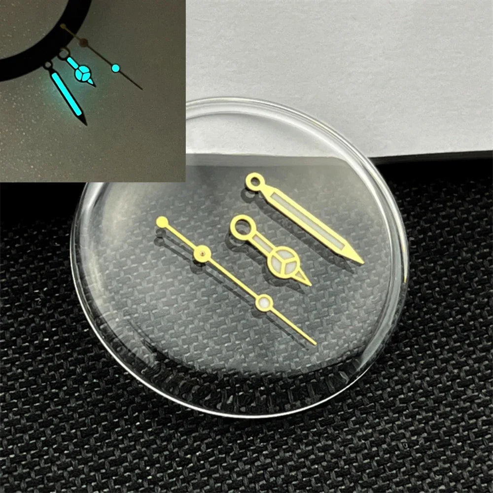 Set Blue Luminous Polished Gold Sliver Watch Hands for NH34/NH35/NH36/4R35/4R36