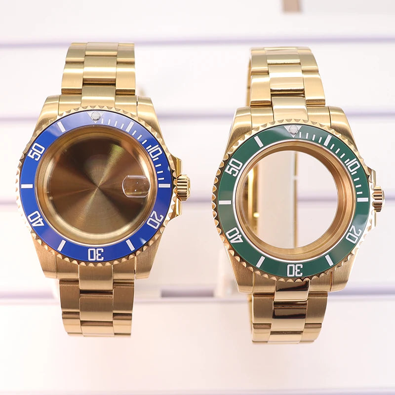 40mm Diving Watch Case Set Sapphire For NH35 NH36 NH34/38 SUB Miyota8215 Eta2824
