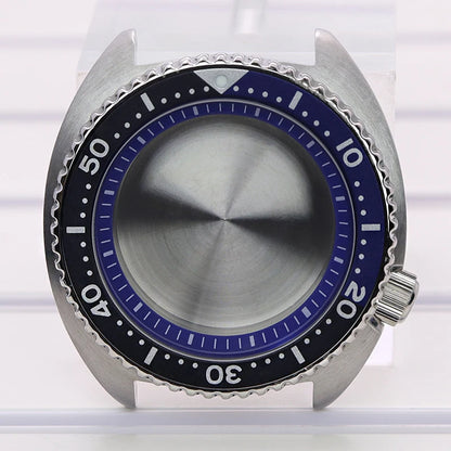 45mm Steel Watch Case Sapphire Glass For Mod skx big Abalone NH35 NH36 NH38