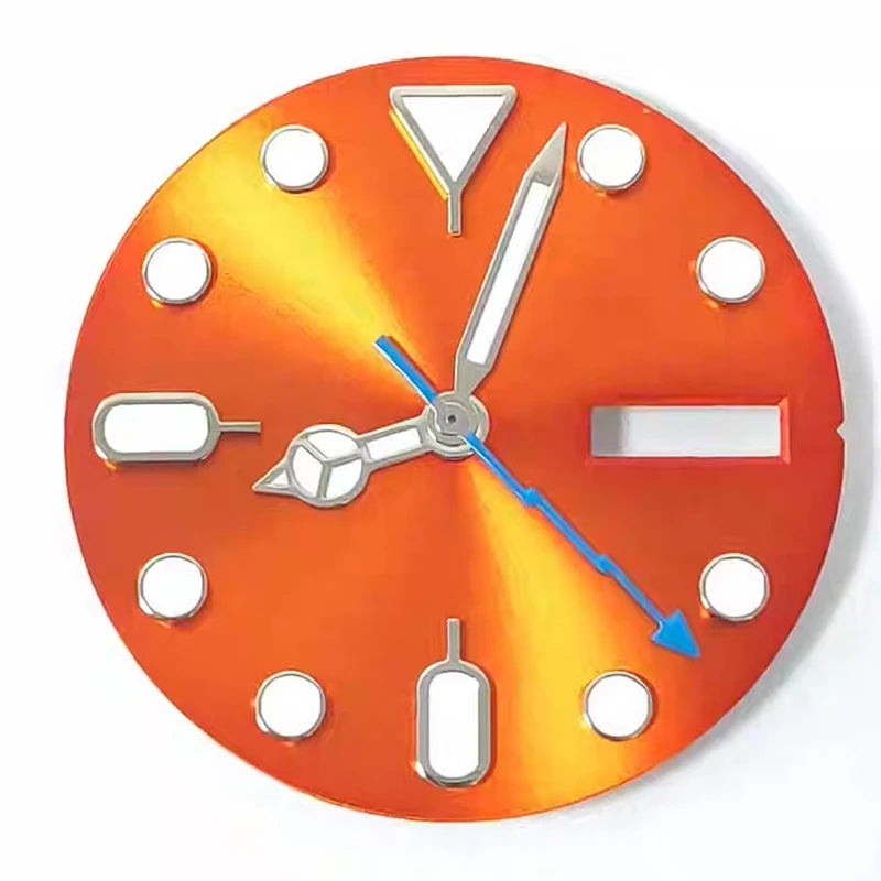 28.5mm Luminous Dual Calendar Sunburst Watch Dial with Lightning Hands Fit NH36