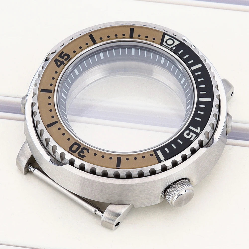 43mm Watch Cases Sapphire Crystal For NH35/36/34/38 Tuna Canned Case C3 Bezel