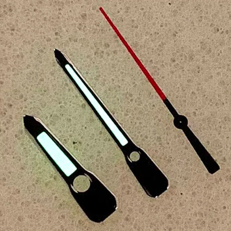 Modified Green Luminous Black-Red Watch Hands for NH35/NH36/4R/7S Movement