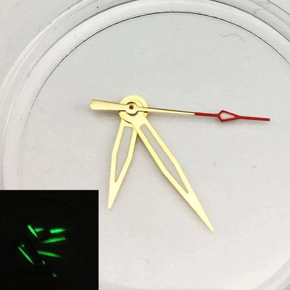 Golden Trim Green Luminous Watch Hands for NH35/ NH36/ SKX007 Movement